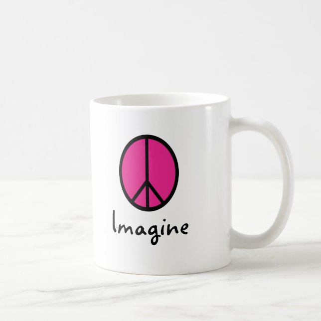 Taza De Café Imagínese el símbolo de PAZ ROSADO (Derecha)