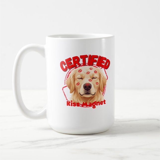 Taza De Café Imán de besos certificado - Perro divertido de raz (Izquierda)