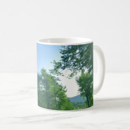 Taza De Café Imán fotográfico sobre el paisaje de los bosques v