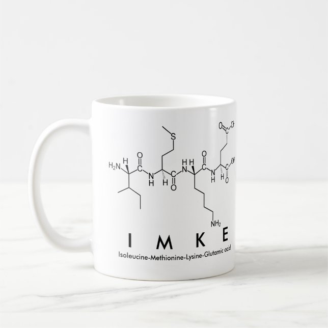 Taza De Café Imke peptide name mug (Izquierda)