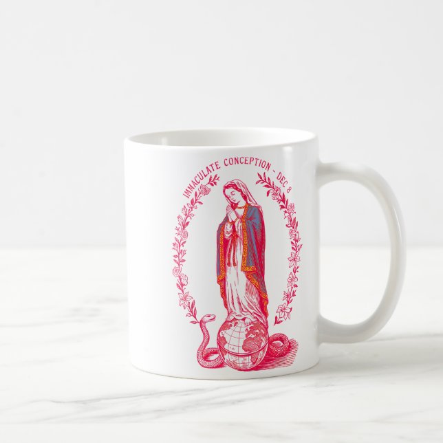 Taza De Café Immaculate Conception Dec 8 Virgin Mary Catholic D (Derecha)