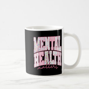 Taza De Café Importa la salud mental a cuadros rosados temporad