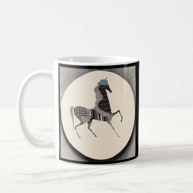 Taza De Café imprenta de caballos de juego (Izquierda)