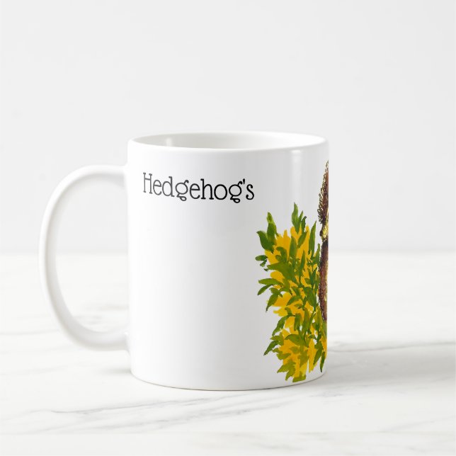 Taza De Café Impresión acuarela de reglas de Fancy Hedgehog dis (Izquierda)