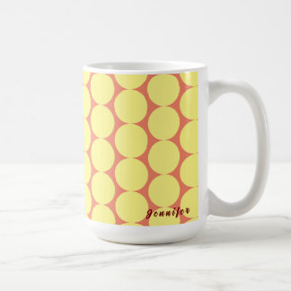 Taza De Café Impresión amarilla sobre naranja Personalizada