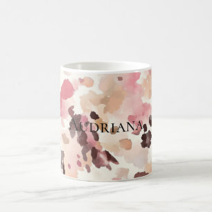 Taza De Café Impresión animal de leopardo de crema marrón rosad