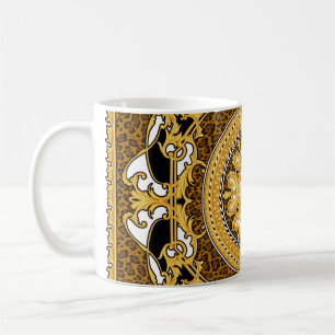 Taza De Café Impresión animal Desplazamientos dorados Seda