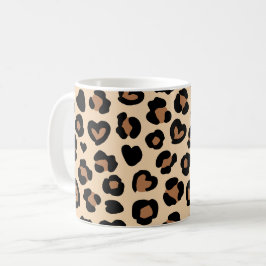 Taza De Café Impresión animal, leopardo marrón, puntos de chita