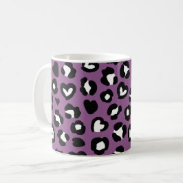Taza De Café Impresión animal, leopardo morado, puntos de chita