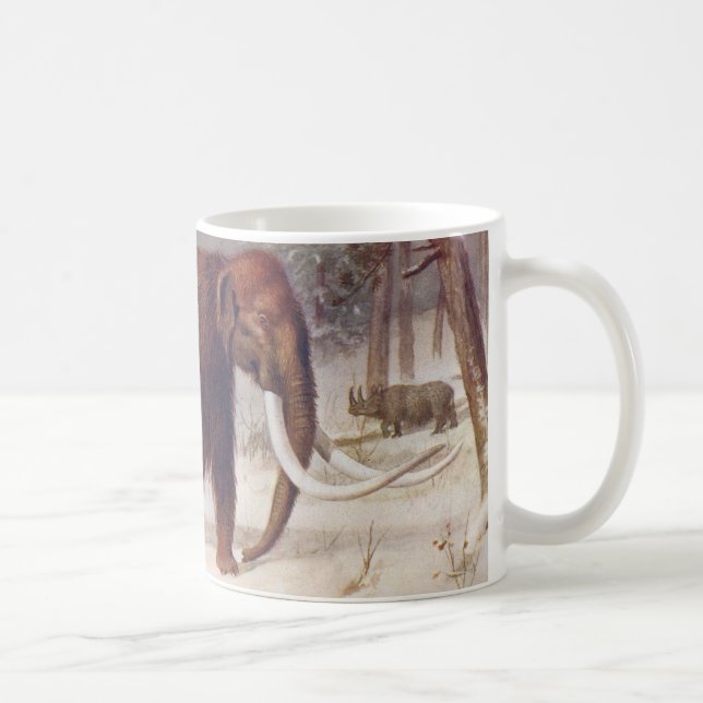 Taza De Café Impresión antigua animal prehistórica del mamut (Derecha)