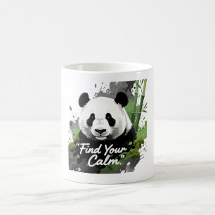 Taza De Café Impresión artística de panda minimalista "Encuentr