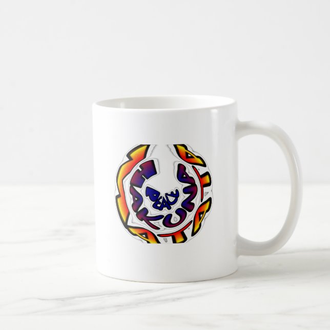 Taza De Café Impresión circular de arte "Peace Hakuna Matata" (Derecha)