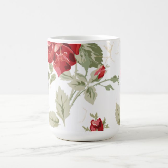 Taza De Café Impresión clásica de rosa rojo (Centro)