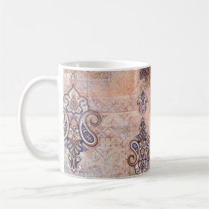 Taza De Café Impresión clásica vintage con patchwork, paisley e
