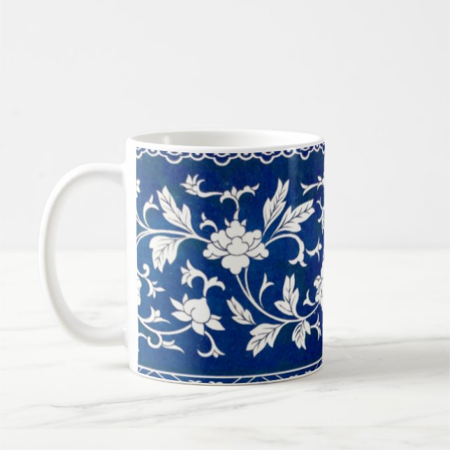Taza De Café Impresión de adornos florales clásicos (Izquierda)
