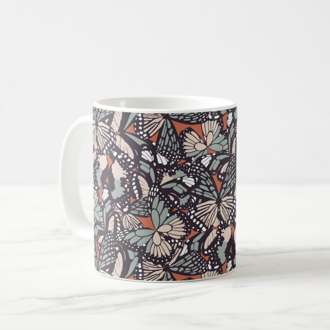 Taza De Café Impresión de animales de mariposa monarca (Anverso izquierdo)