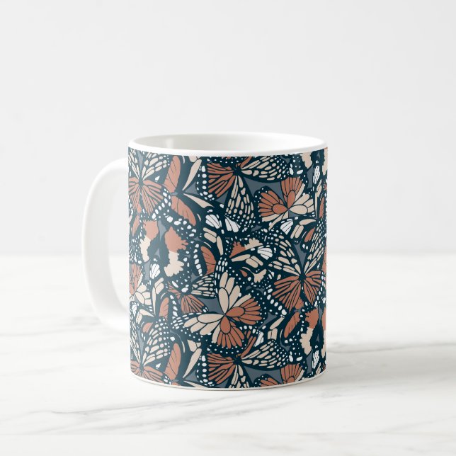 Taza De Café Impresión de animales de mariposa monarca 1 (Anverso izquierdo)