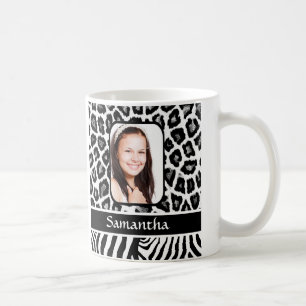 Taza De Café Impresión de animales en blanco y negro