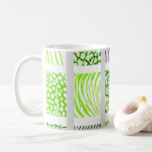 Taza De Café Impresión de animales mixtos de color blanco y ver