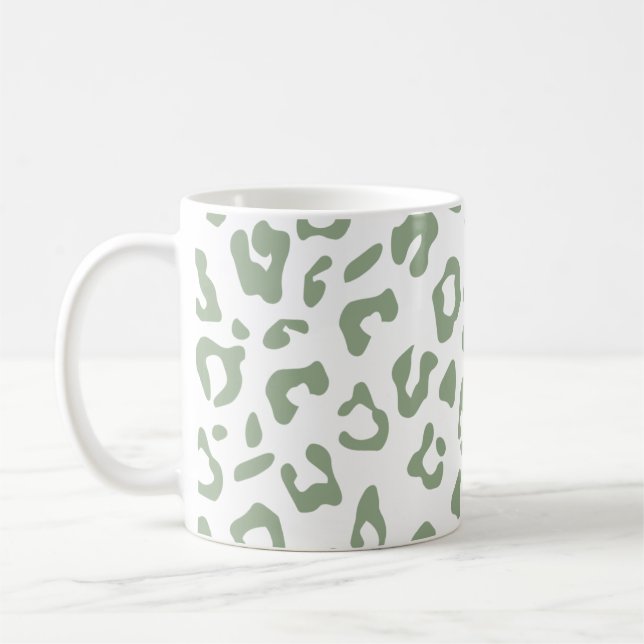Taza De Café Impresión de animales verdes de leopardo (Izquierda)