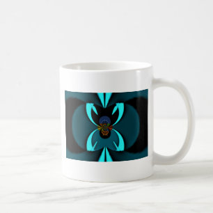 Taza De Café Impresión de arte abstracto de cian