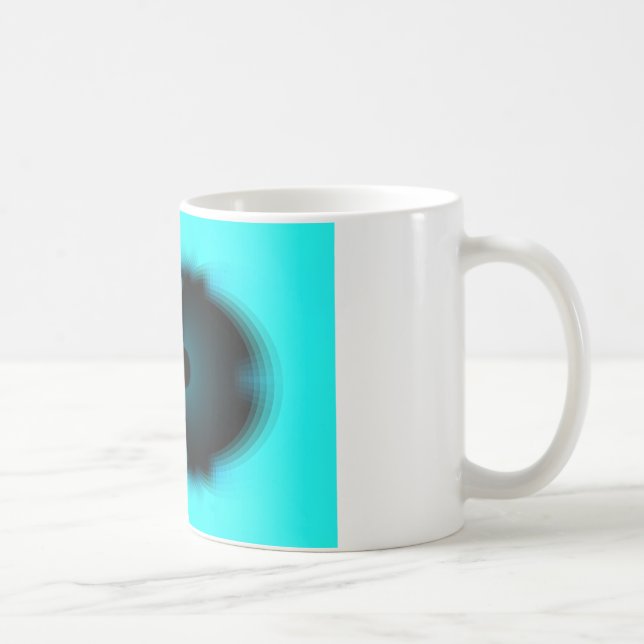 Taza De Café Impresión de arte abstracto de cian y negro (Derecha)