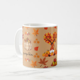 Taza De Café Impresión de arte de calabaza de gnomo de otoño