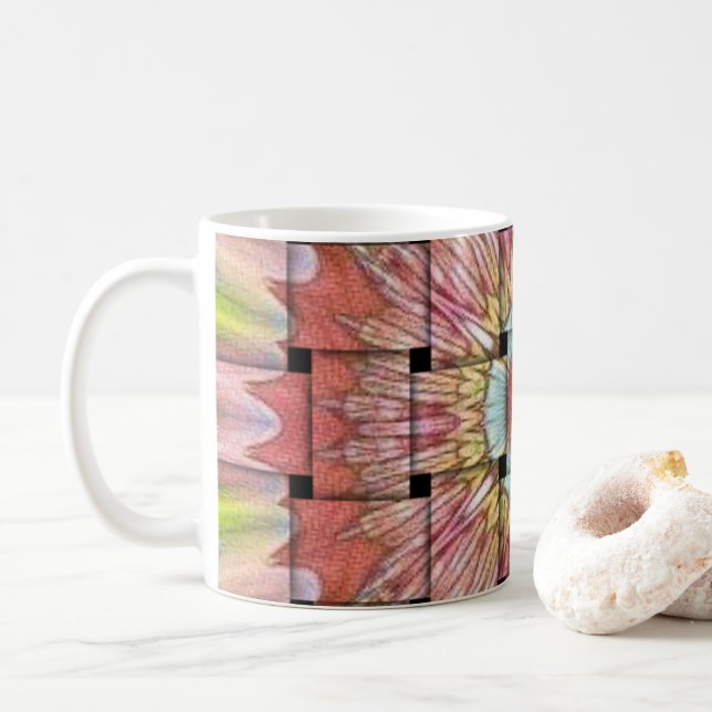 Taza De Café Impresión de arte de inspiración africana - Diseño (Con donut)