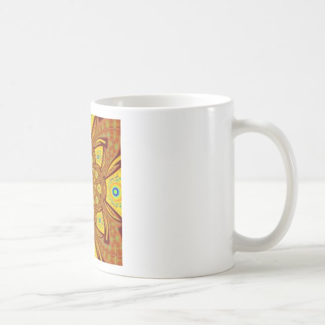 Taza De Café Impresión de arte en Kaleidoscope dorado (Derecha)