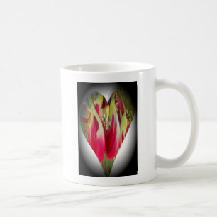 Taza De Café Impresión de arte floral cardíaco