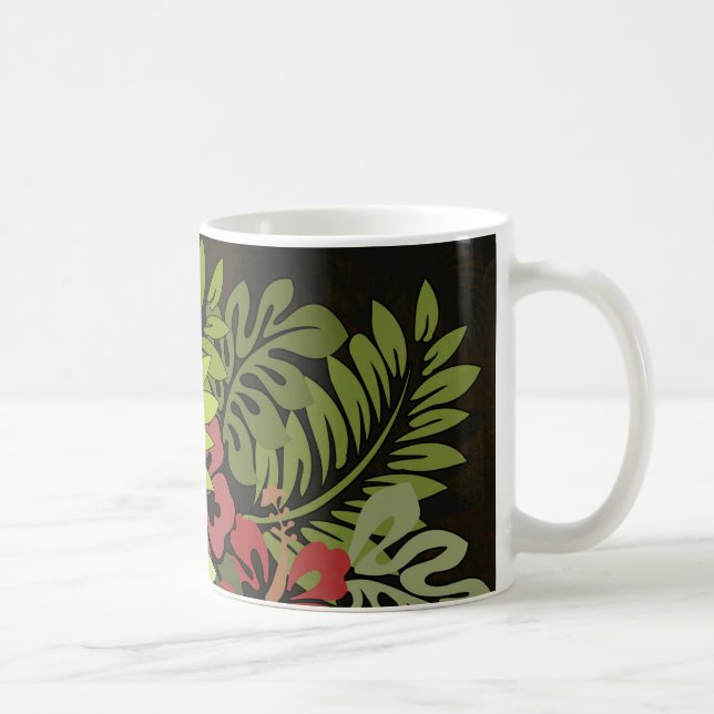 Taza De Café Impresión de arte floral Hawaii Aloha (Derecha)