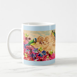 Taza De Café impresión de aves y bayas