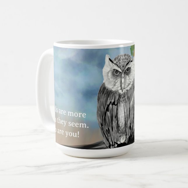 Taza De Café Impresión de búho estacional (Anverso izquierdo)