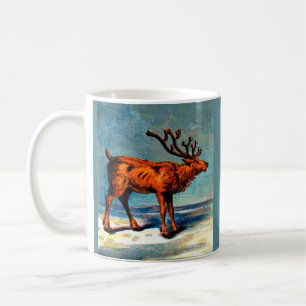 Taza De Café impresión de caribú antiguo