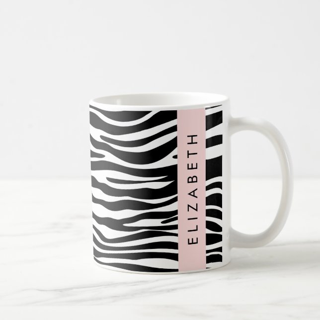 Taza De Café Impresión de cebra, franjas, negro y blanco, su no (Derecha)