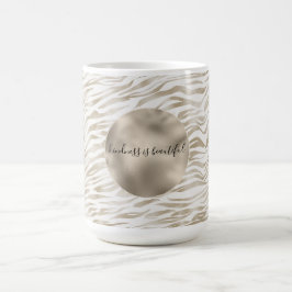 Taza De Café Impresión de cebra marrón verde crema de cacao bla