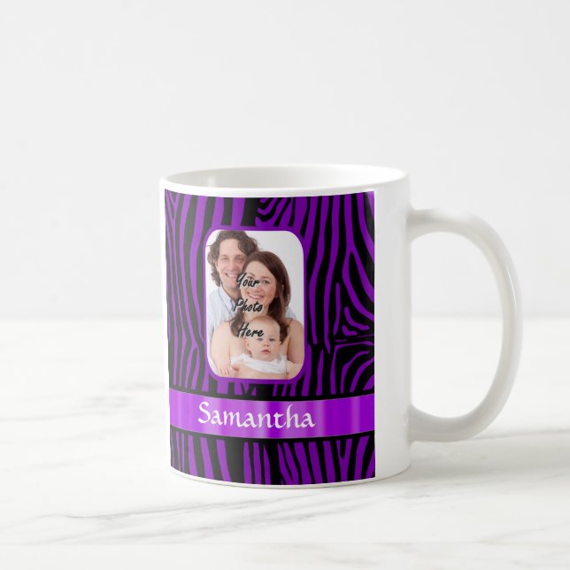 Taza De Café Impresión de cebra morada (Derecha)