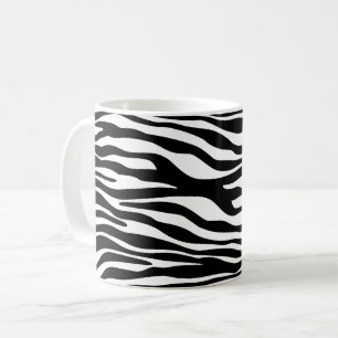 Taza De Café Impresión de cebra, rayas de cebra, negro y blanco