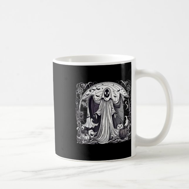 Taza De Café Impresión de cementerio fantasma de Halloween (Derecha)