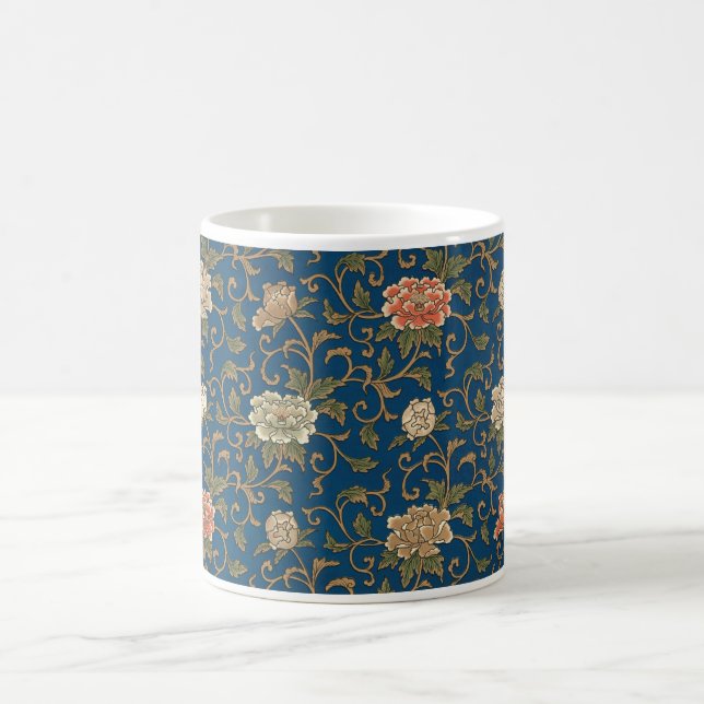 Taza De Café Impresión de crisantemo japonés vintage (Centro)