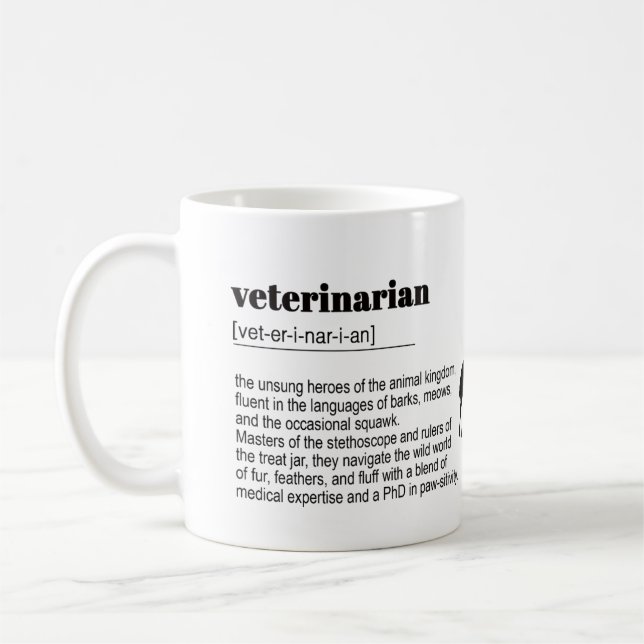 Taza De Café Impresión de definición de Veterinaria, diccionari (Izquierda)