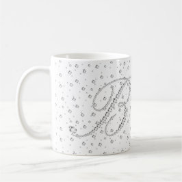 Taza De Café Impresión de diamantes blancos monograma B inicial