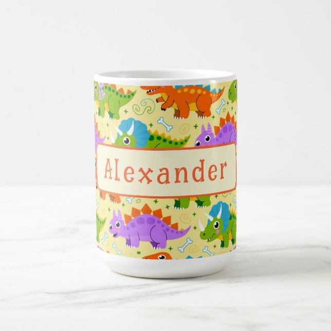 Taza De Café Impresión de dinosaurio personalizable linda (Centro)