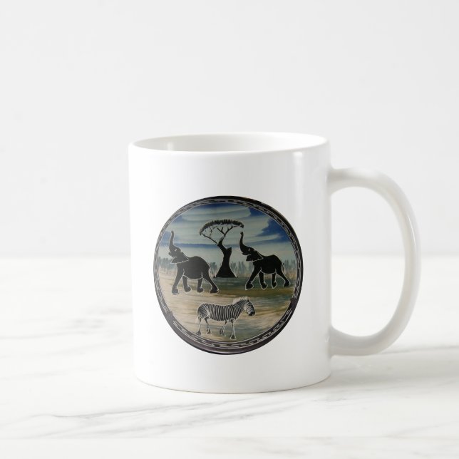 Taza De Café Impresión de elefantes africanos (Derecha)