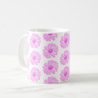 Taza De Café Impresión de flores de margarita ultrarosada, flor