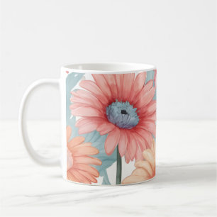 Taza De Café Impresión de flores germinales rosas