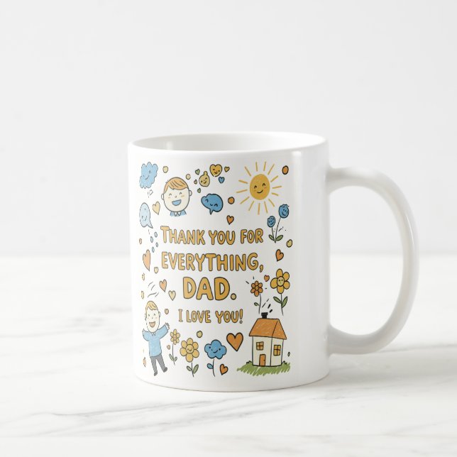 Taza De Café Impresión de garabatos del día del padre caprichos (Derecha)