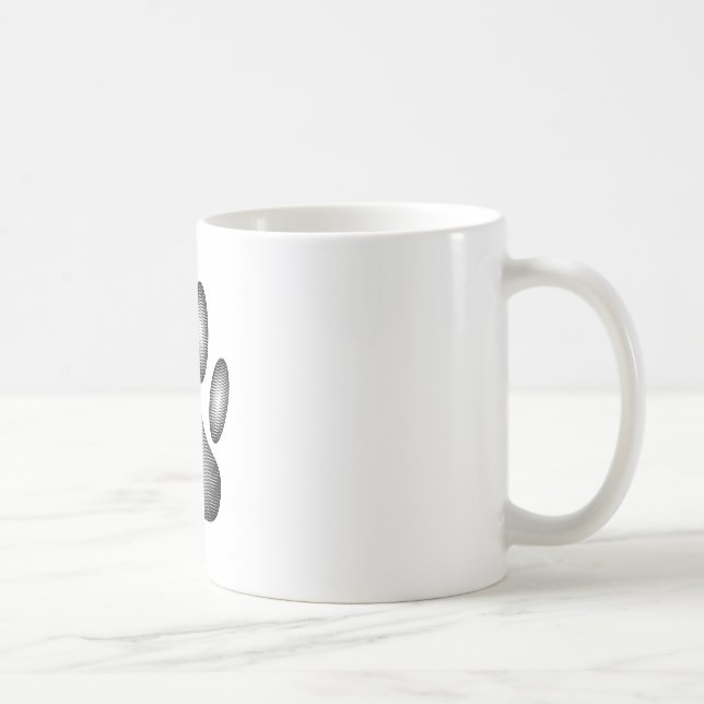 Taza De Café Impresión de garras de perro en gradientes blancos (Derecha)