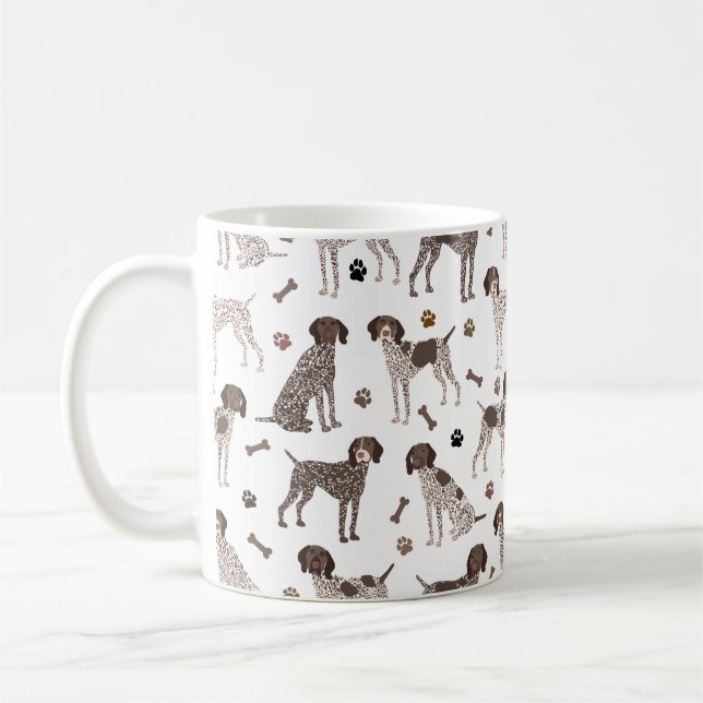 Taza De Café Impresión de hueso de perro puntero y de garra en  (Izquierda)
