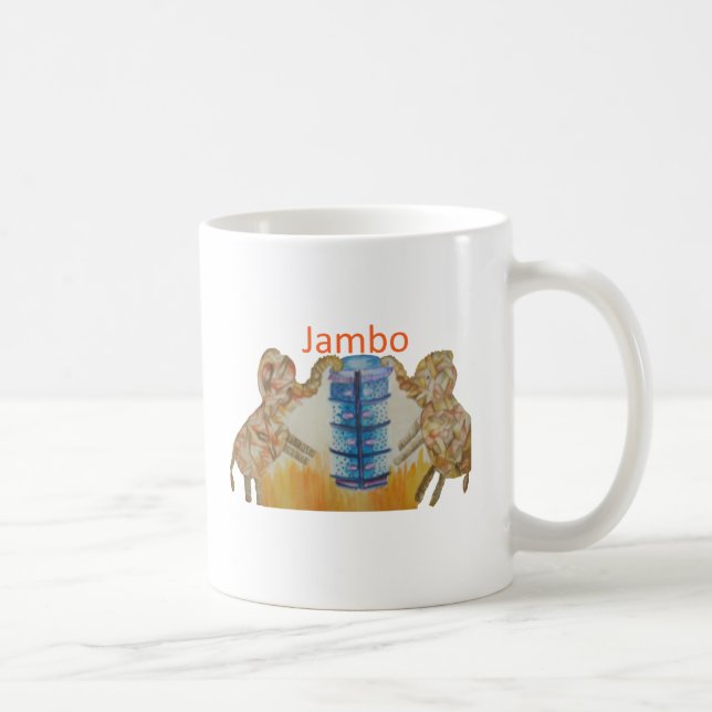 Taza De Café Impresión de Jambo Jumbo African Kids Elephants (Derecha)